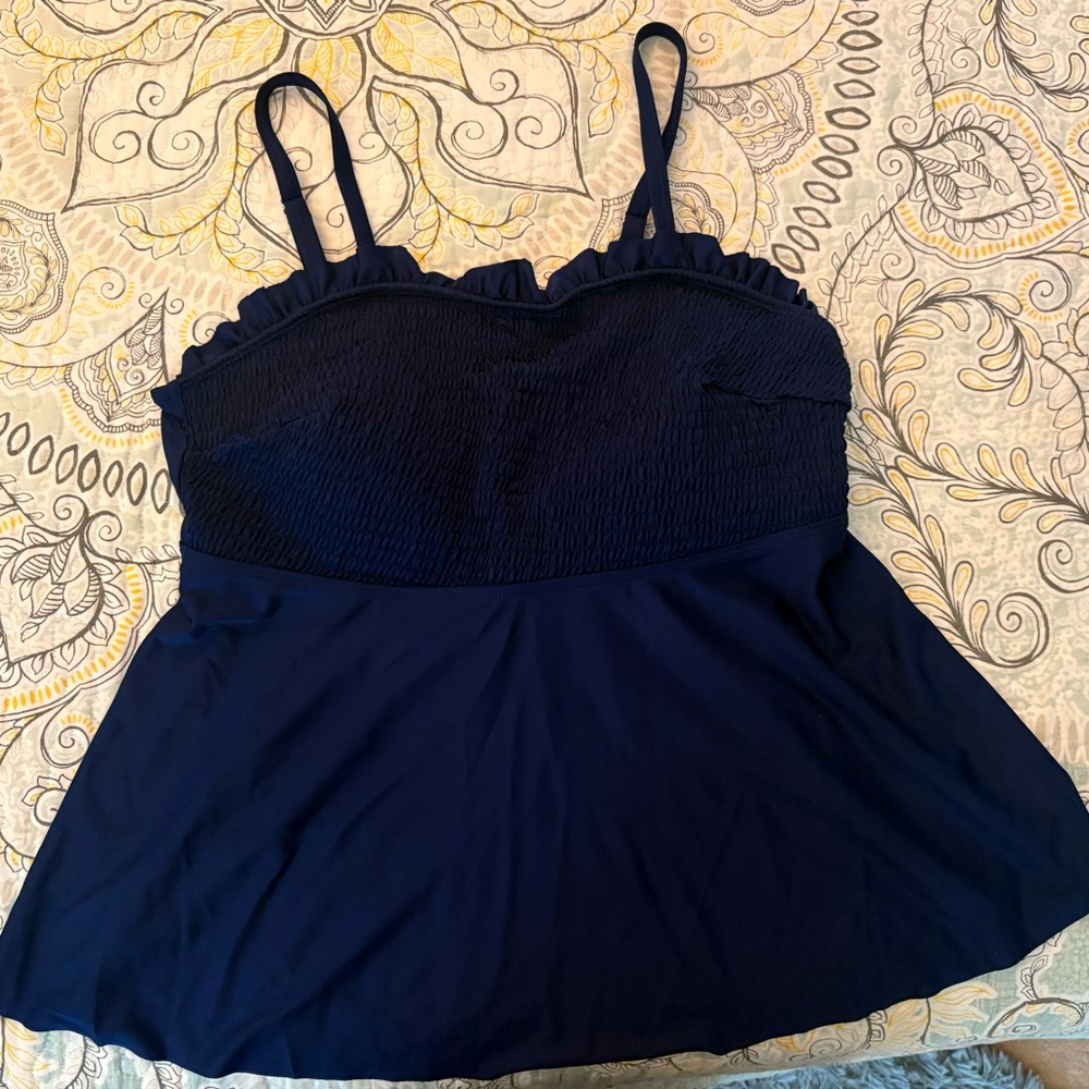 Navy Blue Ruffled tankini